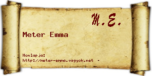 Meter Emma névjegykártya